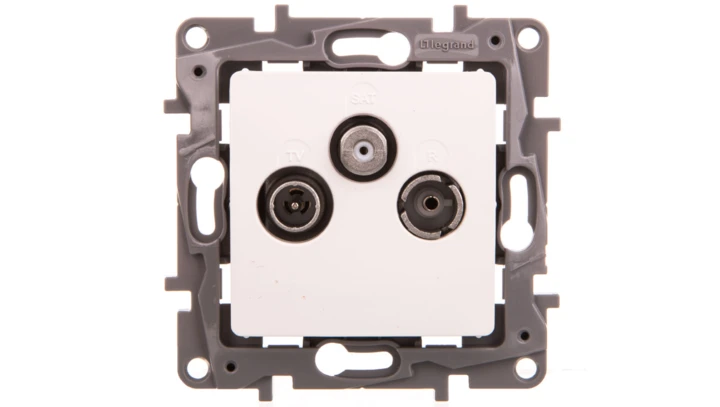 NILOE Gniazdo antenowe RTV-SAT przelotowe 14 dB białe 764564