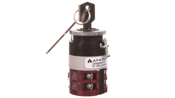 Łacznik krzywkowy 0-1-2-3-4 10A 1P 4G10-109-U S10 fi 30,5 z kluczykiem 4G10-109-U S10