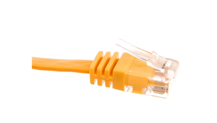 Kabel krosowy płaski patchcord U/UTP kat.6 żółty 2m 96414