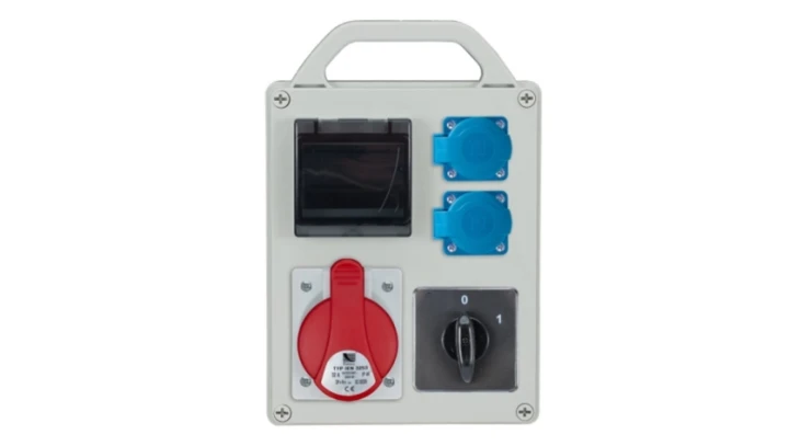 Rozdzielnica prznośna R-BOX 240R 4S 1x32A/5P 2x250V, wył. 0/1, puste okno IP44 B.1711RW