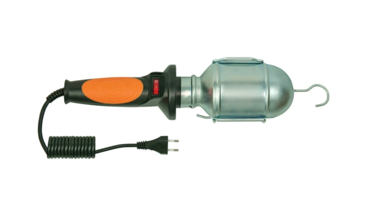 Oprawa warsztatowa 60W E27 pomarańczowa /H05RN-F 2x0,75 10m/ IP20 D.3037G