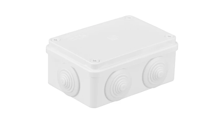 Puszka n/t hermetyczna 120x80x50 6 dławików IP55 biała S-BOX 206B