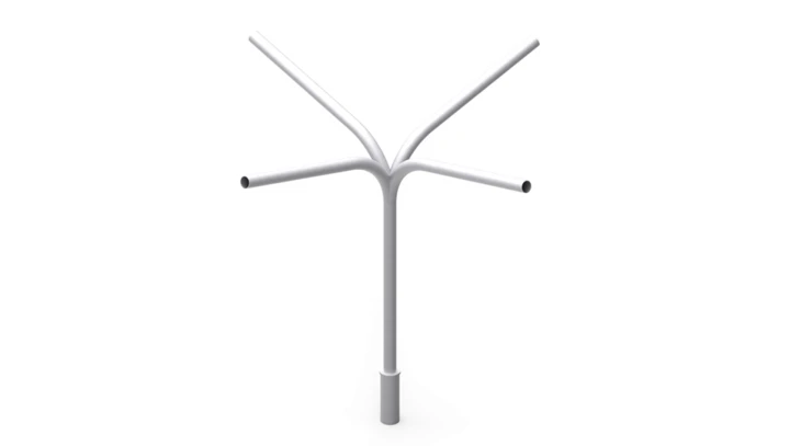 OG Wysięgnik lampowy czteramienny na słup oświetleniowy fi 54,5 mm 90stopni 41000402