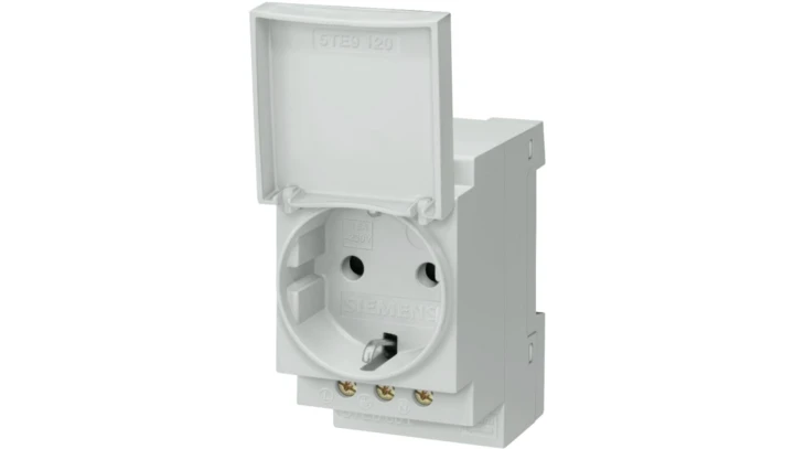 Gniazdo modułowe 2P+Z 16A 230V Schuko na szynę z pokrywką 5TE6801