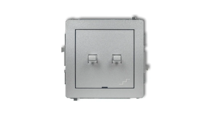 DECO Łącznik podwójny schodowy w stylu amerykańskim srebrny metalik 7DWPUS-33