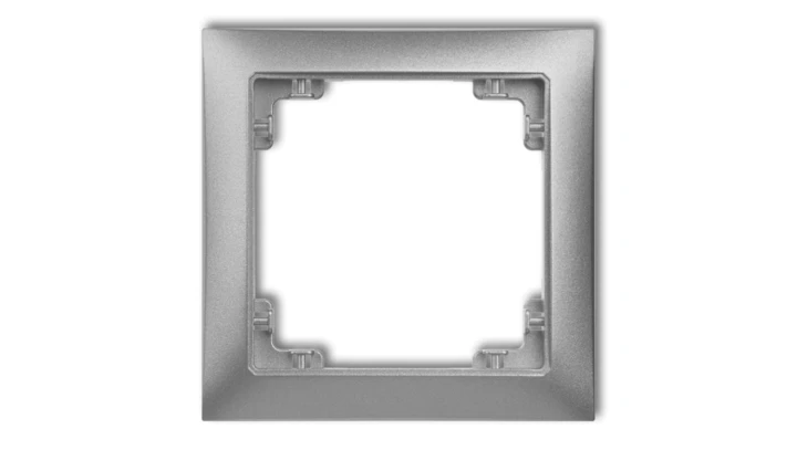 DECO Ramka uniwersalna pojedyncza z tworzywa DECO Soft srebrny metalik 7DRSO-1