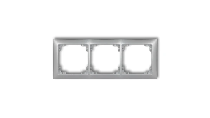 DECO Ramka uniwersalna potrójna z tworzywa DECO Soft srebrny metalik 7DRSO-3