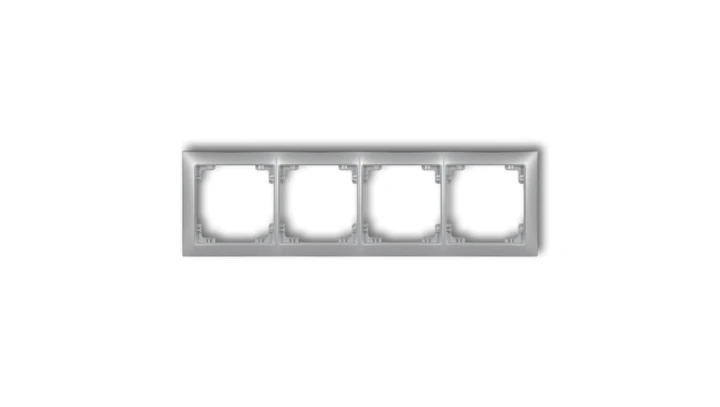 DECO Ramka uniwersalna poczwórna z tworzywa DECO Soft srebrny metalik 7DRSO-4