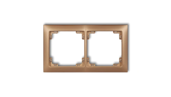 DECO Ramka uniwersalna podwójna z tworzywa DECO Soft złoty metalik 8DRSO-2