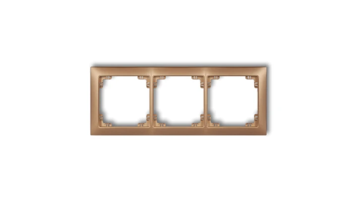 DECO Ramka uniwersalna potrójna z tworzywa DECO Soft złoty metalik 8DRSO-3