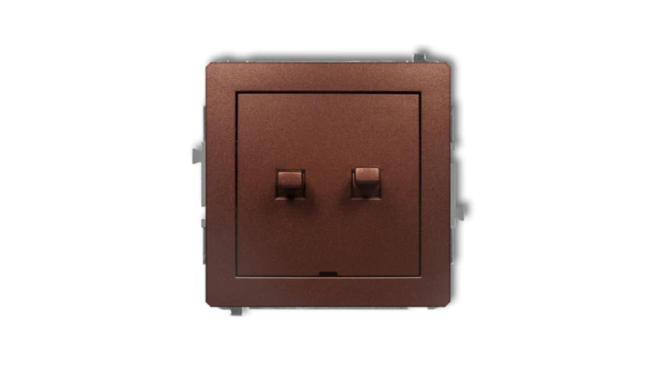 DECO Przycisk dwubiegunowy (dwa klawisze bez piktogramów, osobne zasilanie) w stylu amerykańskim brązowy metalik 9DW