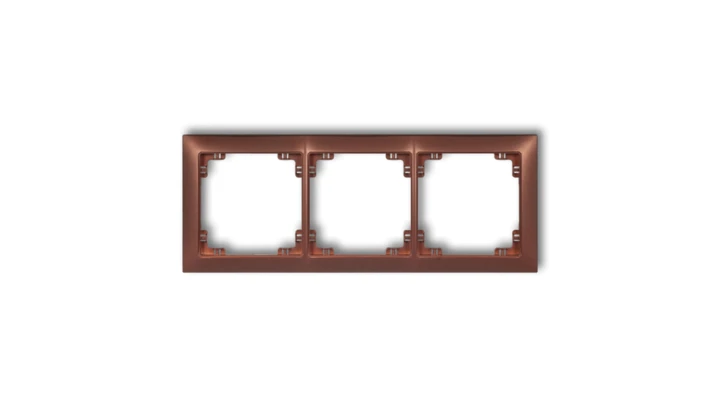 DECO Ramka uniwersalna potrójna z tworzywa DECO Soft brązowy metalik 9DRSO-3