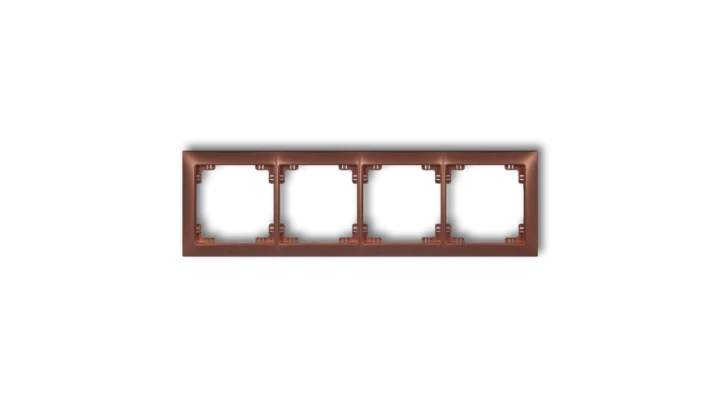 DECO Ramka uniwersalna poczwórna z tworzywa DECO Soft brązowy metalik 9DRSO-4