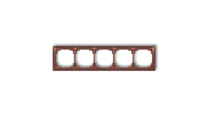 DECO Ramka uniwersalna pięciokrotna z tworzywa DECO Soft brązowy metalik 9DRSO-5