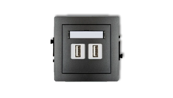 DECO Gniazdo podwójne 2xUSB-AA 3.0 grafitowy 11DGUSB-6