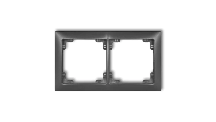 DECO Ramka uniwersalna podwójna z tworzywa DECO Soft grafitowy 11DRSO-2