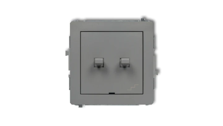 DECO Łącznik podwójny schodowy w stylu amerykańskim szary mat 27DWPUS-33