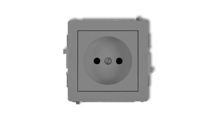 DECO Gniazdo pojedyncze b/u szary mat 27DGP-1p