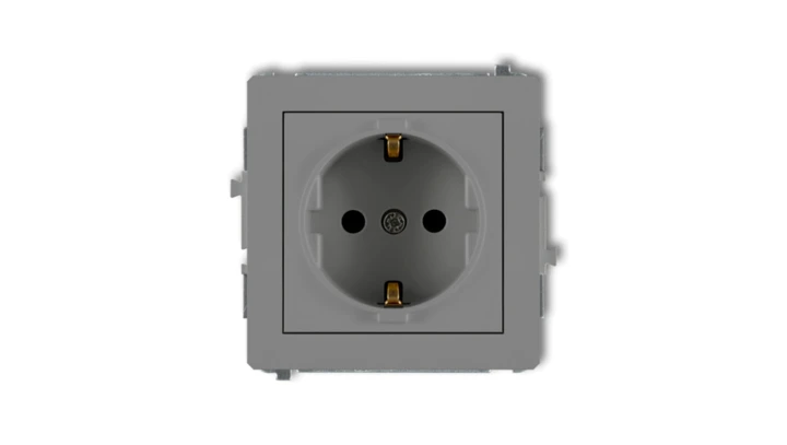 DECO Gniazdo pojedyncze z/u SCHUKO szary mat 27DGP-1sp