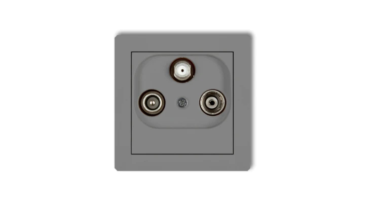 DECO Gniazdo antenowe RTV-SAT końcowe (2 wejścia antenowe) szary mat 27DGST