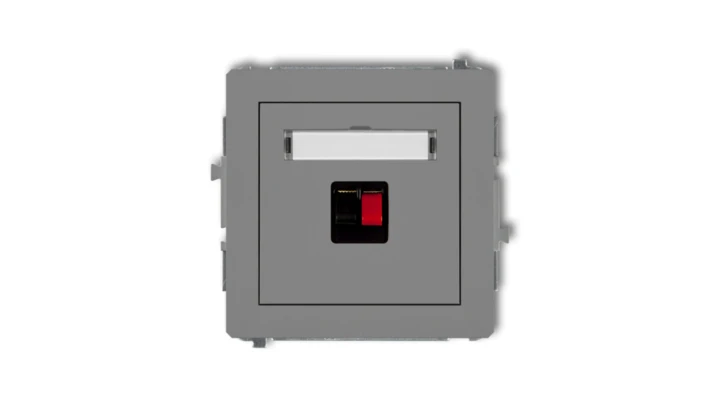 DECO Gniazdo głośnikowe pojedyncze szary mat 27DGG-1