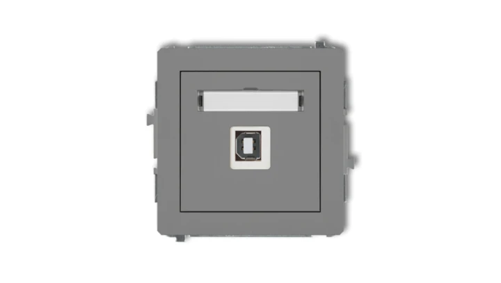 DECO Gniazdo pojedyncze USB-AB 2.0 szary mat 27DGUSB-3