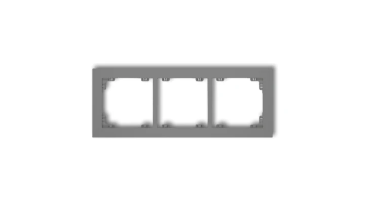 DECO Ramka uniwersalna potrójna z tworzywa szary mat 27DR-3