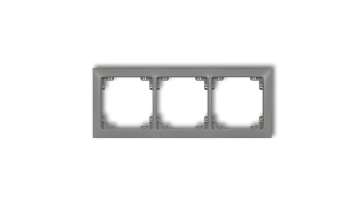 DECO Ramka uniwersalna potrójna z tworzywa DECO Soft szary mat 27DRSO-3