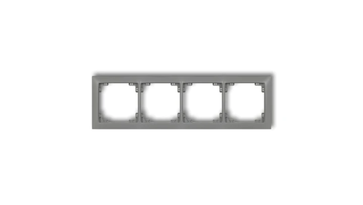 DECO Ramka uniwersalna poczwórna z tworzywa DECO Soft szary mat 27DRSO-4