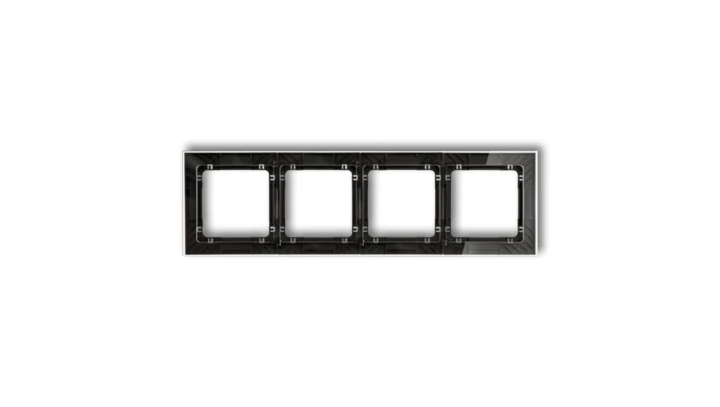 DECO Ramka uniwersalna poczwórna transparentna DECO Art - efekt szkła (ramka: transparentna spód: czarny) transparentny 52-12-D