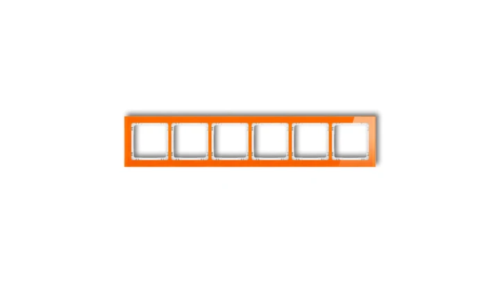 DECO Ramka uniwersalna sześciokrotna - efekt szkła (ramka: pomarańczowa spód: biały) pomarańczowy 13-0-DRS-6