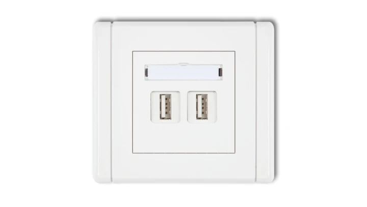 FLEXI Gniazdo podwójne 2xUSB-AA 3.0 biały FGUSB-6