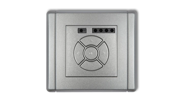 FLEXI Elektroniczny sterownik roletowy (przycisk centralny/dodatkowy) srebrny metalik 7FSR-6