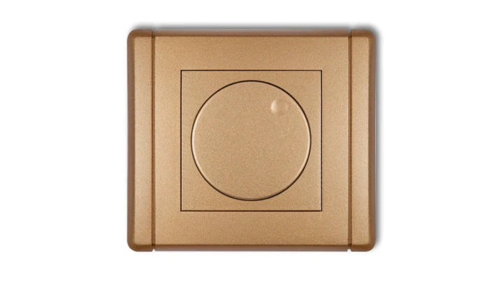 FLEXI Elektroniczny regulator oświetlenia przyciskowo-obrotowy do lamp LED złoty metalik 8FRO-2