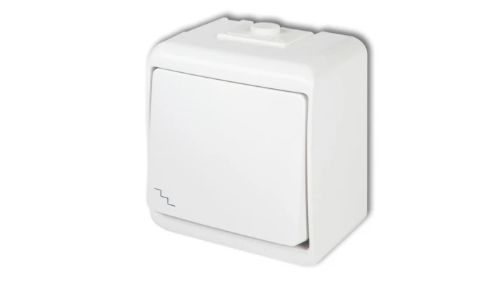 JUNIOR Łącznik schodowy biały IP54 WHE-3