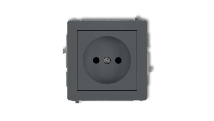 DECO Gniazdo pojedyncze b/u grafitowy mat 28DGP-1p