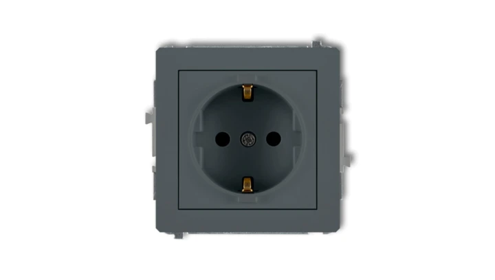 DECO Gniazdo pojedyncze z/u SCHUKO grafitowy mat 28DGP-1sp