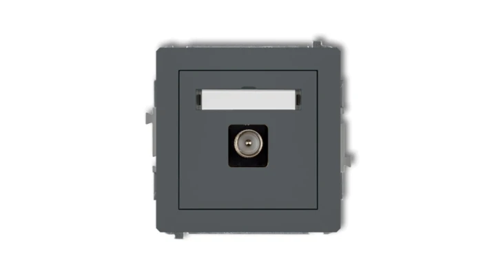 DECO Gniazdo antenowe pojedyncze TV grafitowy mat 28DGTV-1