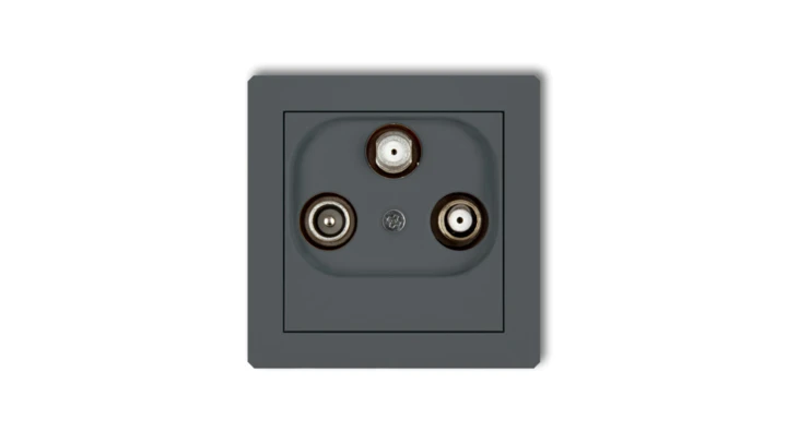 DECO Gniazdo antenowe 2 wyjścia SAT + TV grafitowy mat 28DGSN