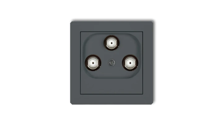 DECO Gniazdo multimedialne 3F DATA (UPC) grafitowy mat 28DGMU