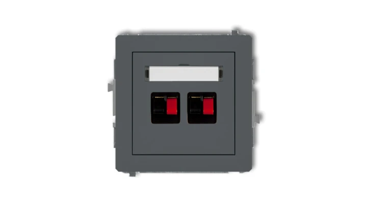 DECO Gniazdo głośnikowe podwójny grafitowy mat 28DGG-2