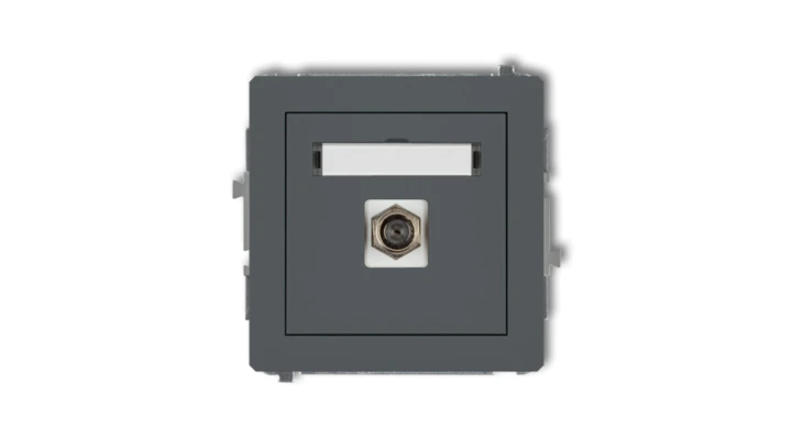 DECO Gniazdo antenowe pojedyncze typu F (SAT) niklowany grafitowy mat 28DGF-1