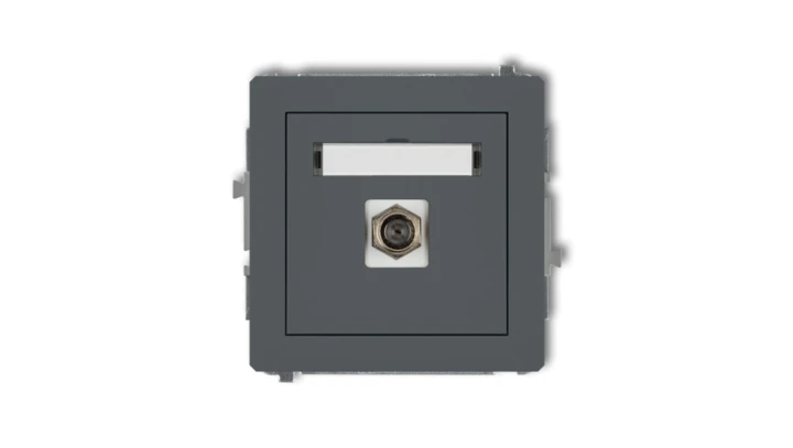 DECO Gniazdo antenowe pojedyncze typu F (SAT) pozłacany grafitowy mat 28DGF-1.1