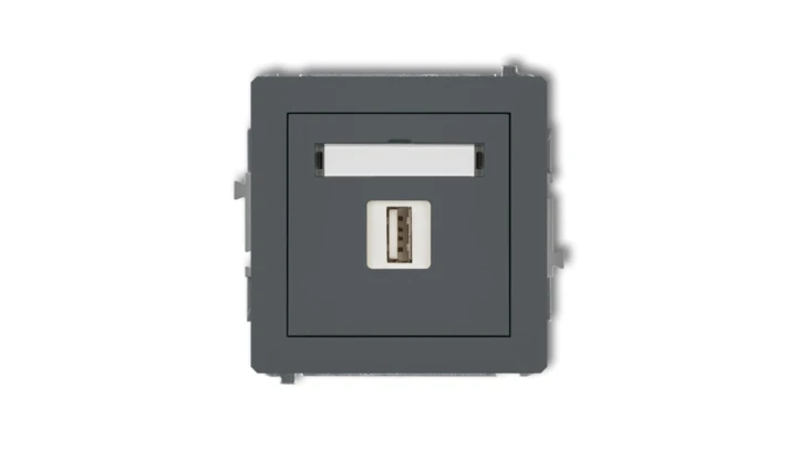 DECO Gniazdo pojedyncze USB-AA 2.0 grafitowy mat 28DGUSB-1