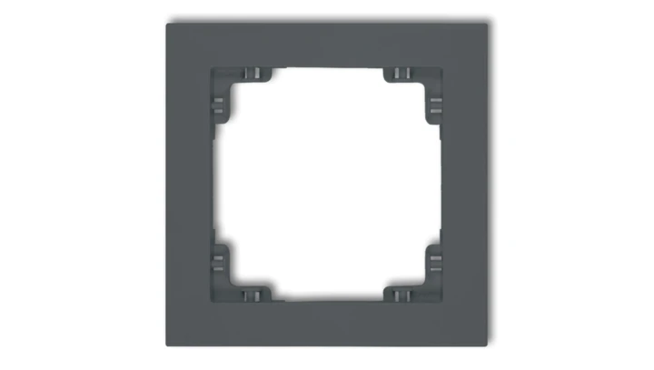 DECO Ramka uniwersalna pojedyncza z tworzywa grafitowy mat 28DR-1