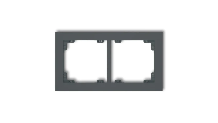 DECO Ramka uniwersalna podwójna z tworzywa grafitowy mat 28DR-2