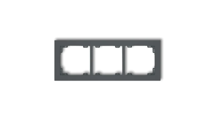 DECO Ramka uniwersalna potrójna z tworzywa grafitowy mat 28DR-3