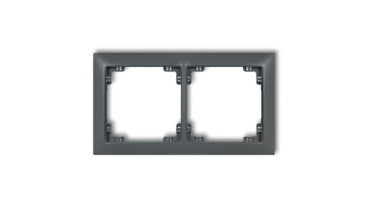 DECO Ramka uniwersalna podwójna z tworzywa DECO Soft grafitowy mat 28DRSO-2