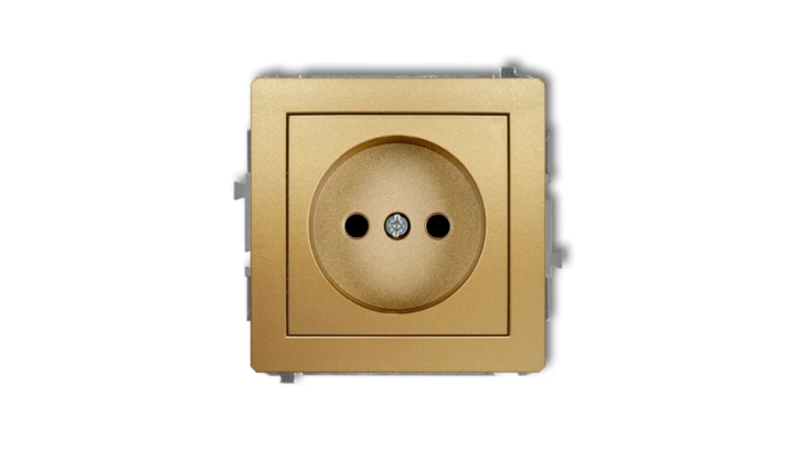 DECO Gniazdo pojedyncze b/u złoty 29DGP-1p