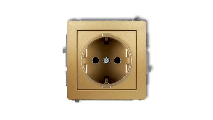 DECO Gniazdo pojedyncze z/u SCHUKO złoty 29DGP-1sp